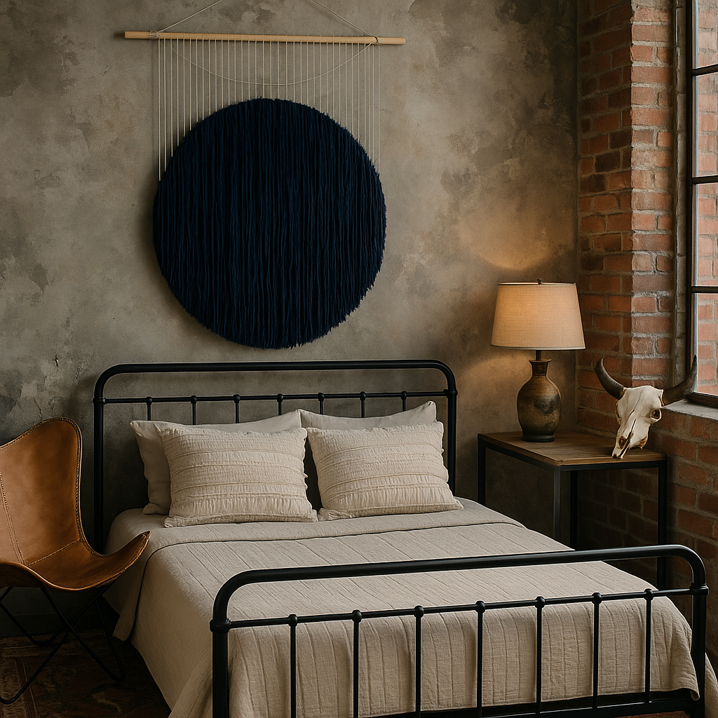 Handcrafted Large Round Blue Wall Hanging