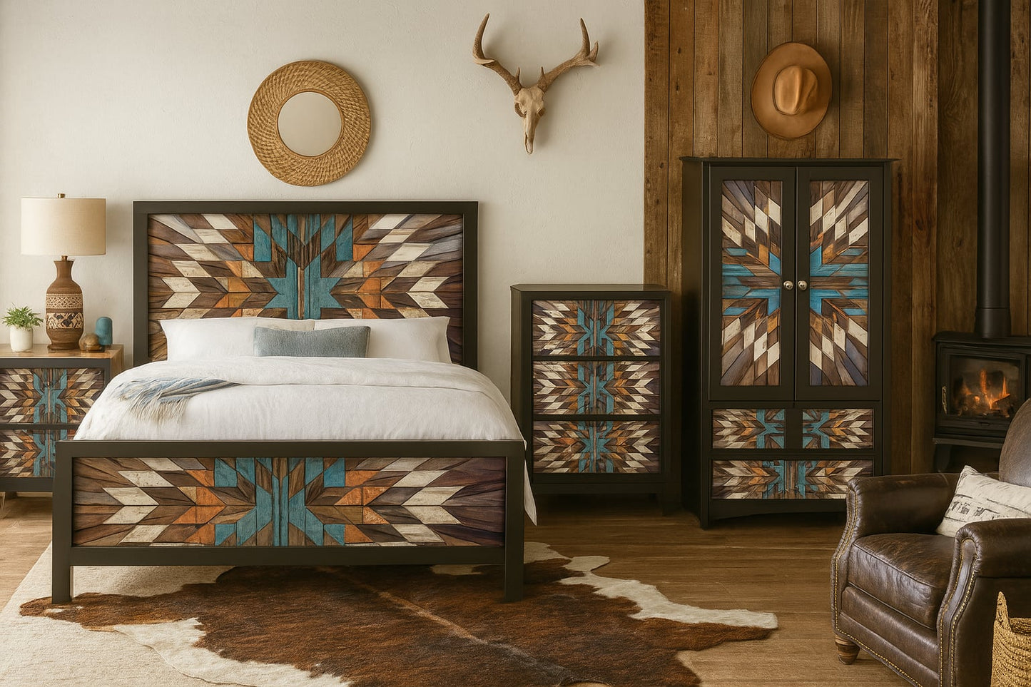 Aztec Blue Bedroom Suite