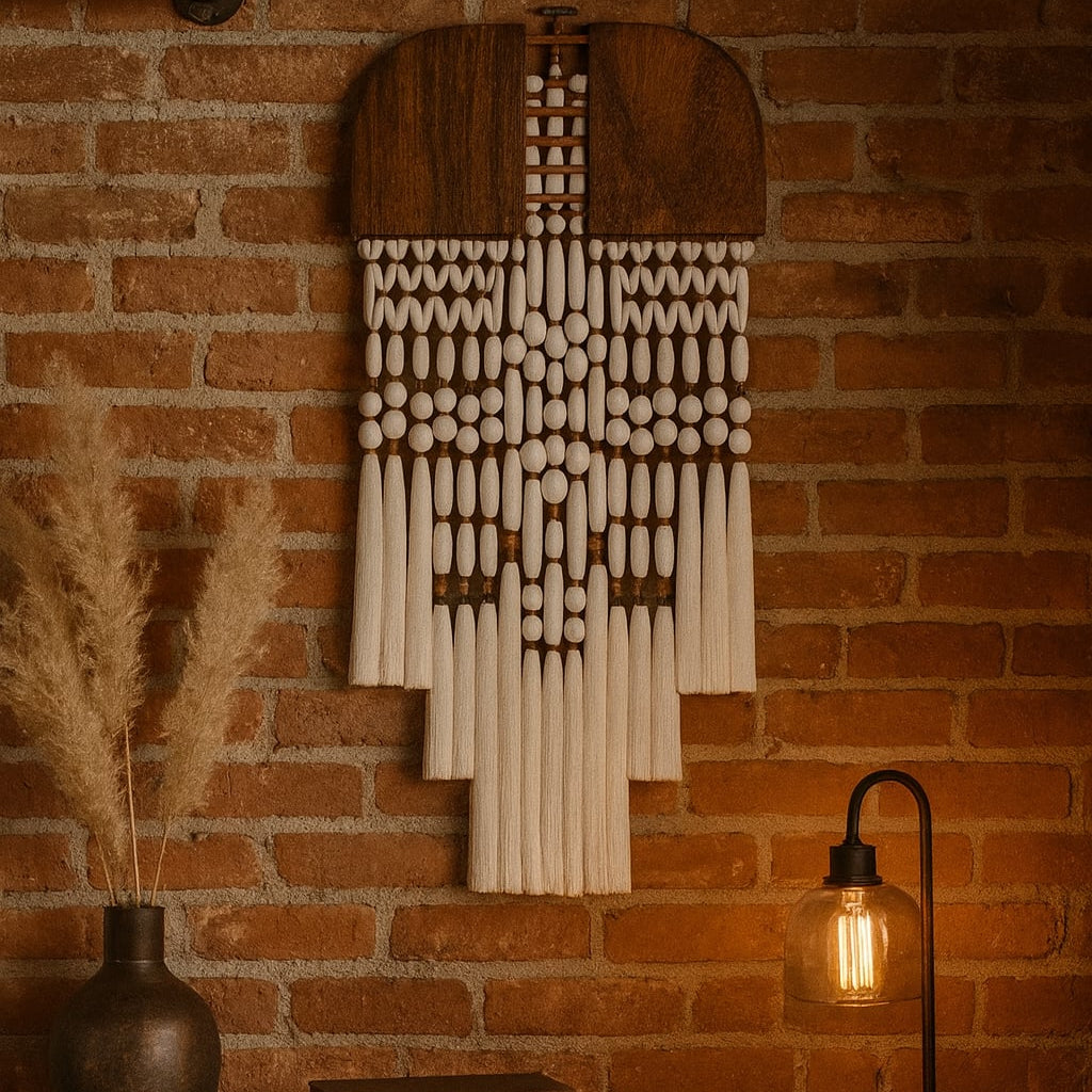 Handmade Wooden Aztec Design Wall Hanging