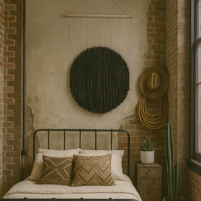 Handcrafted Large Round Green Wall Hanging