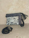 Black And White Cowhide Floral Tooled Leather Handbag