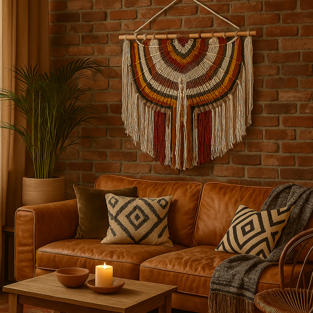 Geometric Winged Macrame in Earth Colours