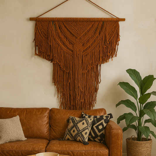 Handcrafted Medium Macrame Rust