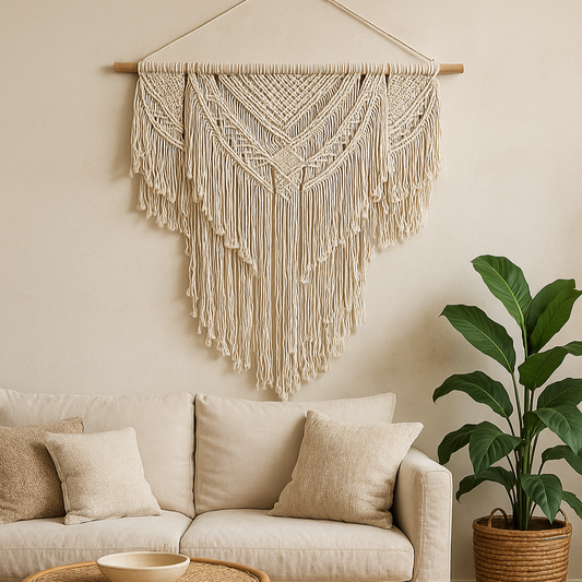 Handcrafted Medium Macrame Neutral