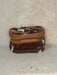 Brown And White Cowhide Dual Compartments Toiletry Bag