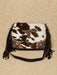 Brown And White Cowhide Tasselled Handbag With Bull Skull A Pops Of Bl