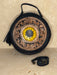 Tooled Sunflower Black Leather Handbag
