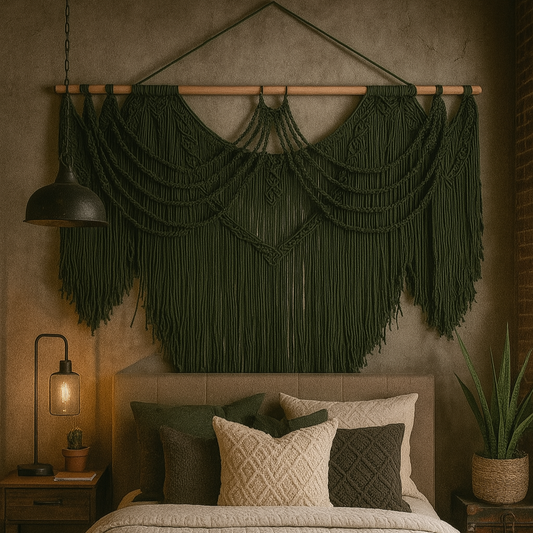 Handcrafted X Large Macrame Green