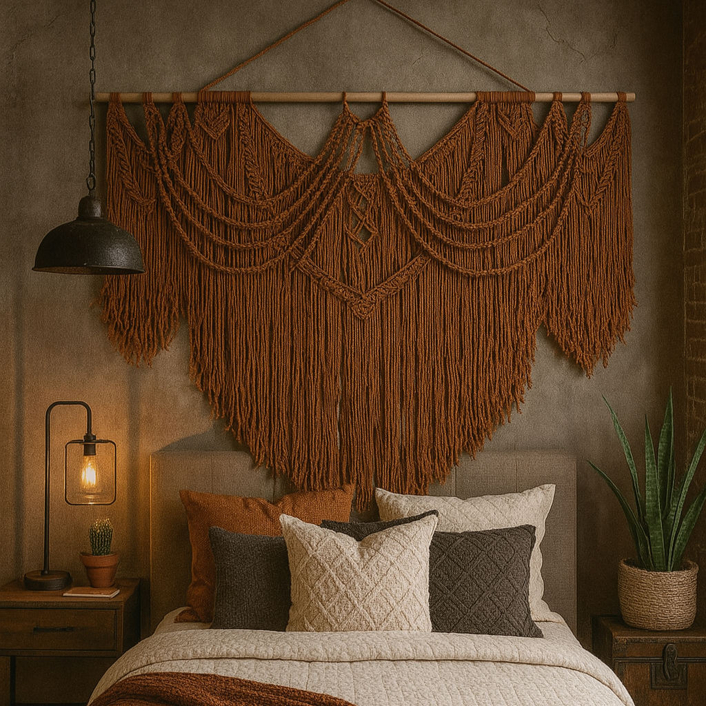 Handcrafted X Large Macrame Rust