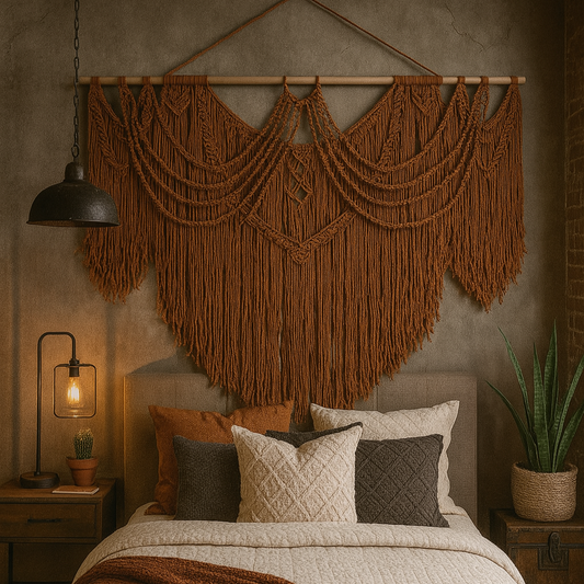 Handcrafted X Large Macrame Rust