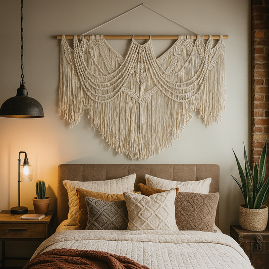 Handcrafted X Large Macrame Neutral