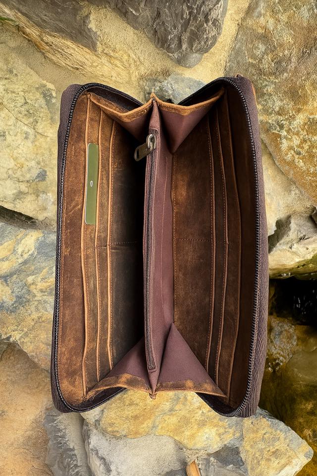 Brown Leather Mini Cross Body Bag