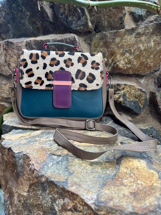 Vintage Animal Print Leather Bag