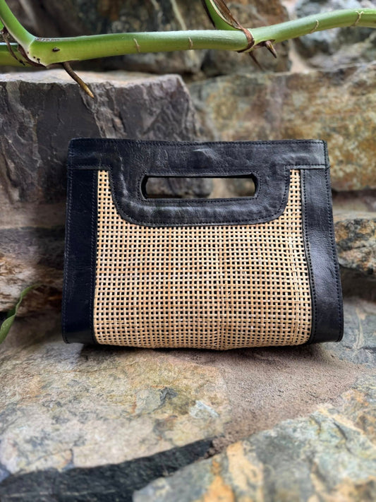 Black Rattan Tote Bag
