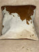 Brown and White Patchwork Cowhide Cushion Cover