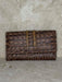 Crocodile Print Leather T Purse Brown