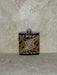 Salt and Pepper Cowhide Lighting Bolt With Tooled Floral Flask Holder 