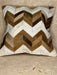 Brown and White Patchwork Cowhide Cushion Cover