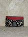 Animal Print Cowhide and Leather Clutch Black and Red