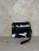 Black/ White With A Splash Of Brown Cowhide Small Wallet