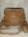Boot Stitch Tan Leather Bag with tassels