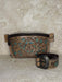 Floral Tooled Bum Bag With A Splash Of Blue