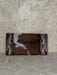 Tooled Brown & White Cowhide Leather Purse
