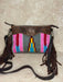Aztec Saddle Blanket Handbag with Tooling and Tassels Pink