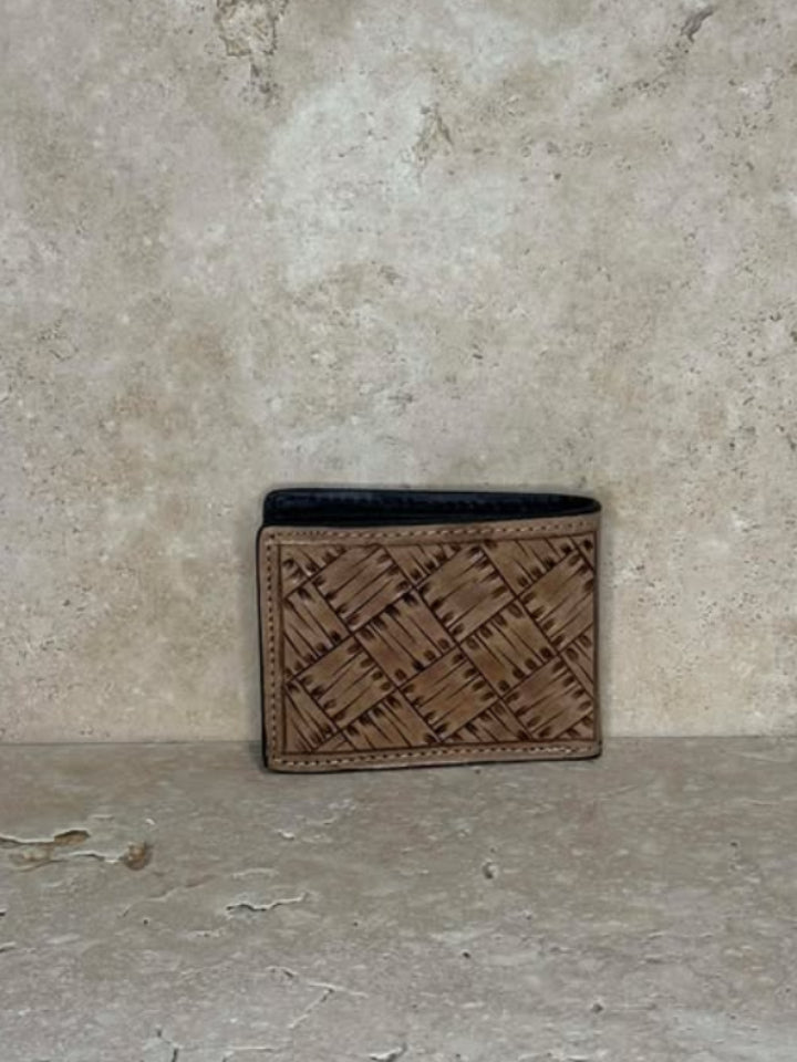 Tooled Floral Leather Wallet