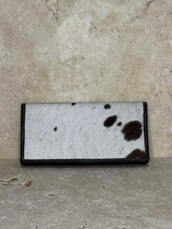 Tooled Wing Leather and Cowhide Wallet
