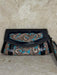 Turquoise Tooled Leather Clutch with Wrist Strap