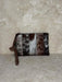 Cowhide Leather Satchel Clutch with Wrist Strap
