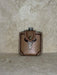Brown Tooled Cow Skull Flask Holder and Flask
