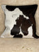 Black Brindle and White Patchwork Cowhide Cushion Cover