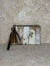 Cowhide Leather Satchel Clutch with Wrist Strap