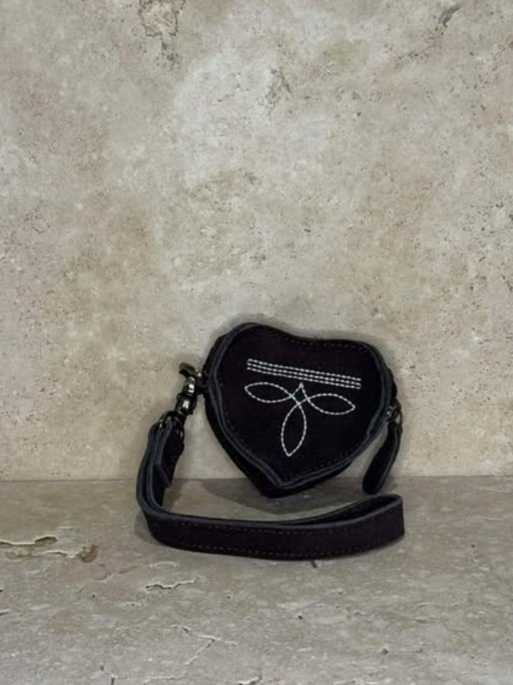 Dark Brown Boot Stitched Coin Purse