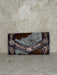 Tooled Brown & White Cowhide Leather Purse