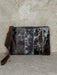 Cowhide Leather Satchel Clutch with Wrist Strap