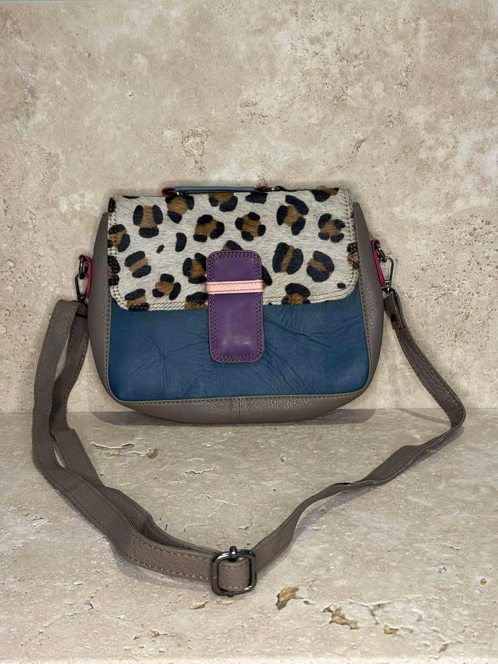 Vintage Animal Print Leather Bag