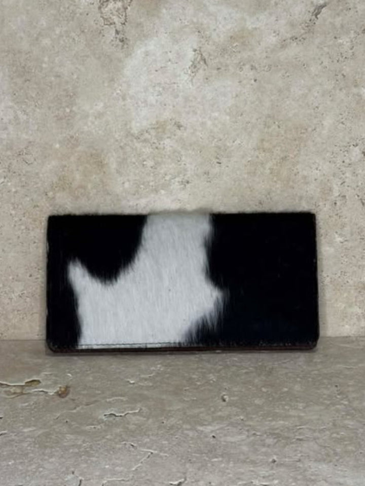 Tooled Leather Cow Skull Cowhide Wallet