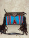 Aztec Saddle Blanket Handbag with Tooling and Tassels Blue