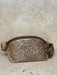 Floral Tooled Bum Bag With A Splash Of Blue