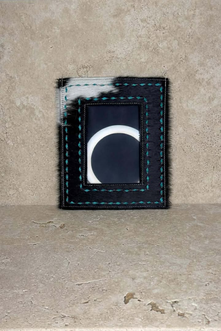 Black And White Cowhide Photo Frame
