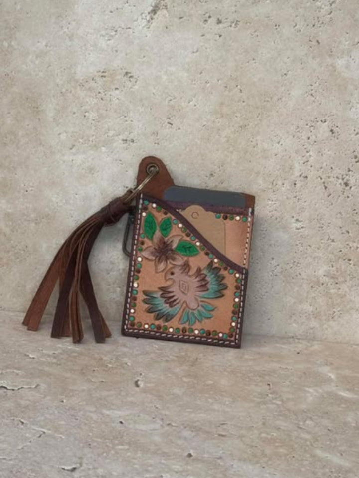 Floral Tooled Card Holder