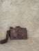 Floral Brown Tooled Card Holder