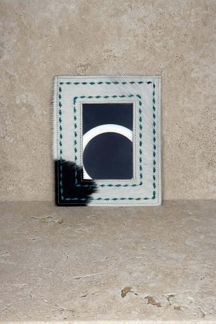 Black And White Cowhide Photo Frame