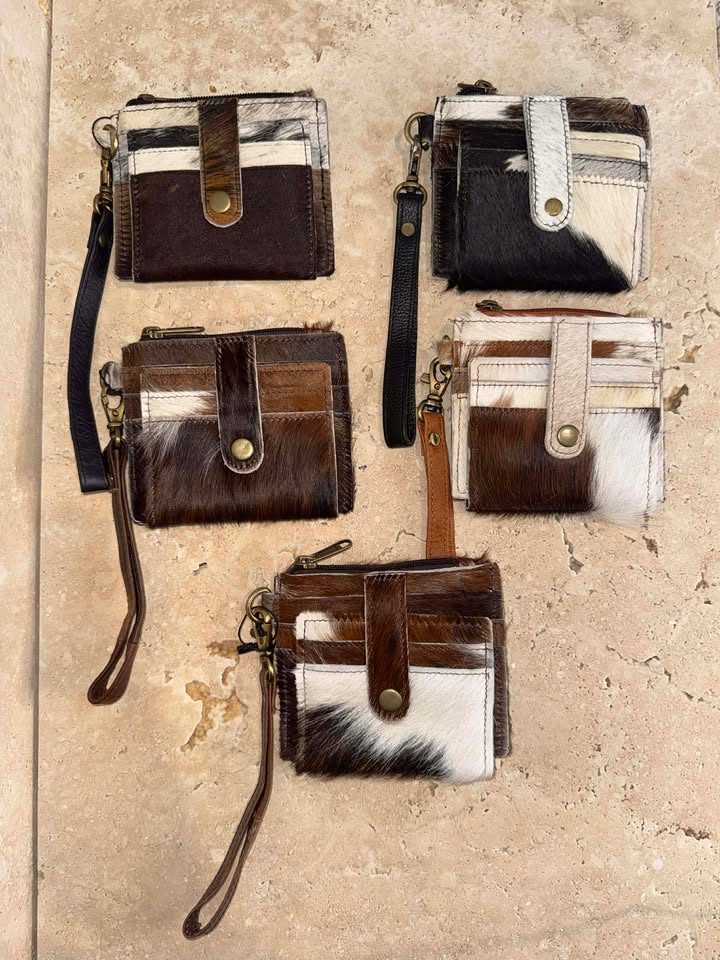 Black And White Cowhide Small Wallet