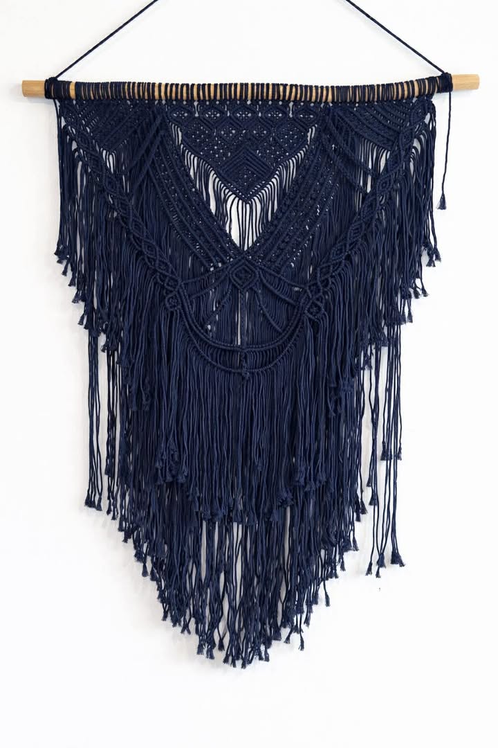 Medium Navy Blue Macramé