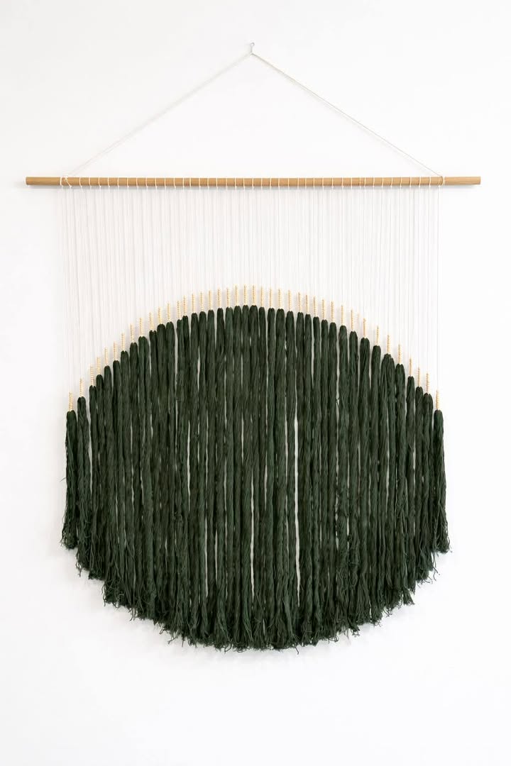 Handcrafted Large Round Green Wall Hanging