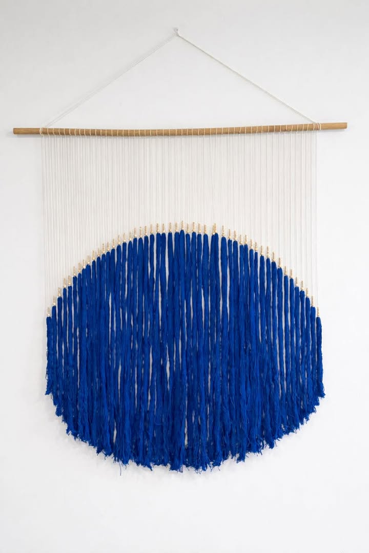 Handcrafted Large Round Blue Wall Hanging